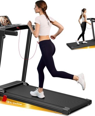 Portable Treadmill with Incline, 3.0HP Walking Pad with Handle Bar, 3-in-1 Foldable Treadmill for Home Office Small Space with Quiet Brushless, 300 LBS Capacity